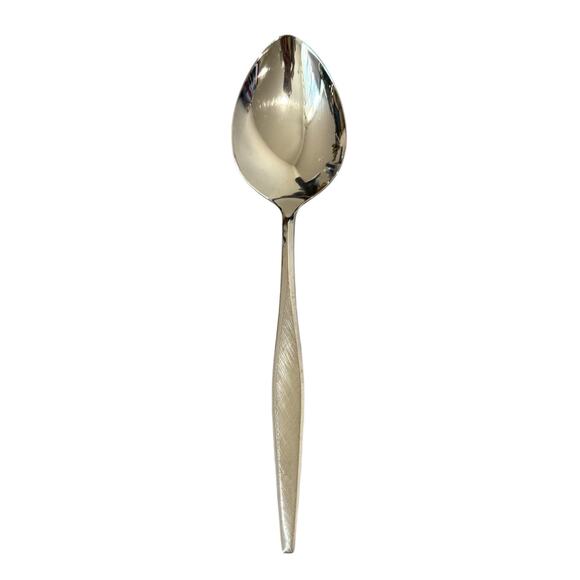 Oneida WINDRIFT Stainless Wm A Rogers Premier Burnished‎ Oval Soup Spoon 6 7/8" - Picture 1 of 4
